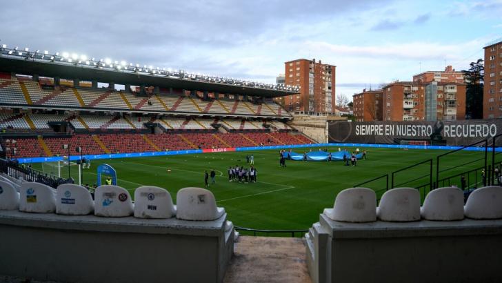 A view of Rayo Vallecano's Estadio de Vallecas